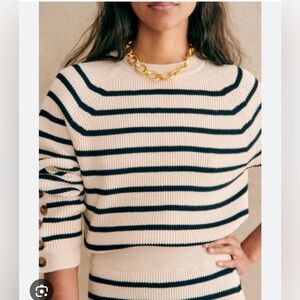 Sezane Sami Jumper Natural / Navy - Size M